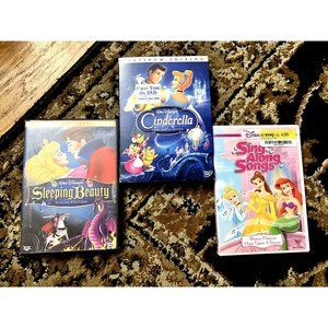 Disney Princess DVD Movies Cinderella Sleeping Beauty and Princess Sing Along
